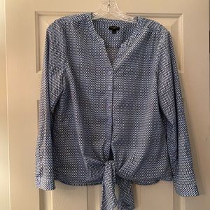 Talbots flattering Blouse with tie waist